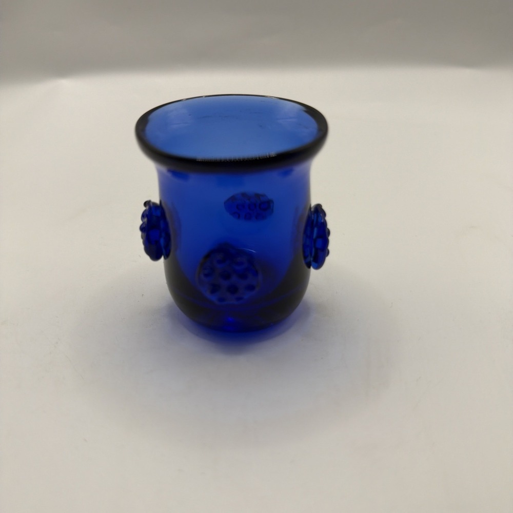 Vintage Cobalt Blue Handblown Brandy Shot Glass